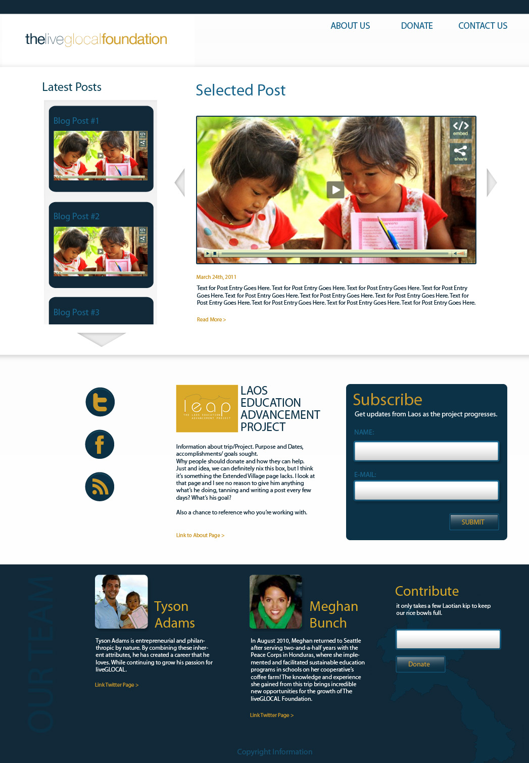 The LiveGlocal Foundation website design